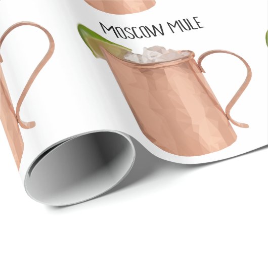 Moskou Mule Copper Mok Low Poly Geometric Design Cadeaupapier (Rol Hoek)