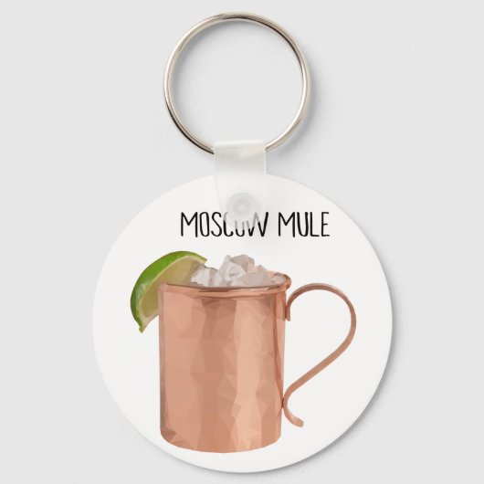 Moskou Mule Copper Mok Low Poly Geometric Design Sleutelhanger (Voorkant)