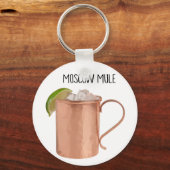 Moskou Mule Copper Mok Low Poly Geometric Design Sleutelhanger (Voorkant)