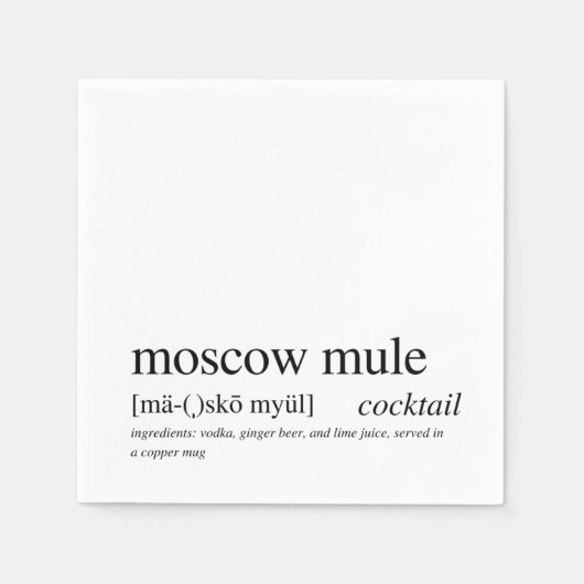 Moskou Mule Modern Quote Black Typografie Cocktail Servet (Voorkant)