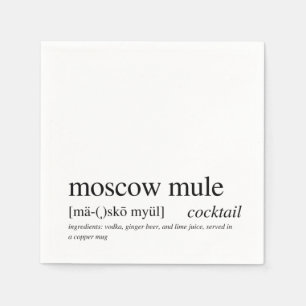 Moskou Mule Modern Quote Black Typography Cocktail Servet