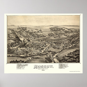 Moskou, PA Panorama Kaart - 1891 Poster