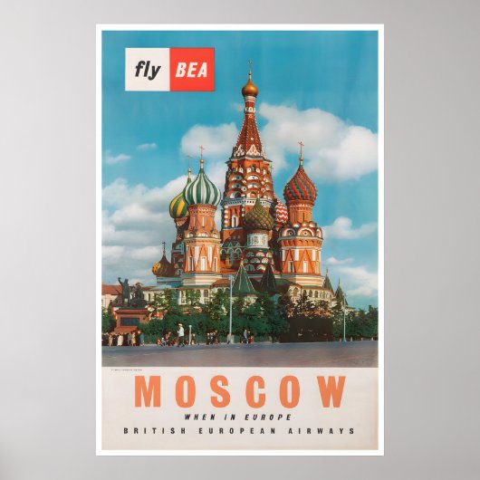 Moskou Reisposter Rusland Kunst Vintage Print (Voorkant)