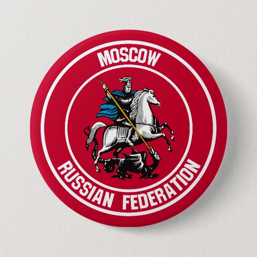 Moskou Ronde Emblem Button 7,6 Cm (Voorkant)