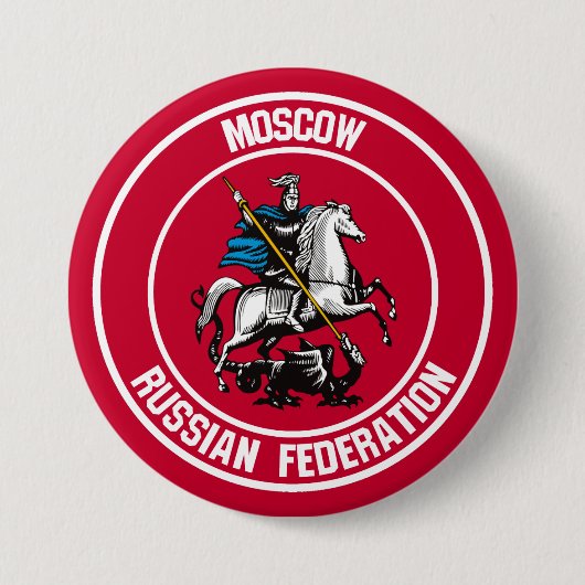 Moskou Ronde Emblem Ronde Button 7,6 Cm (Voorkant)