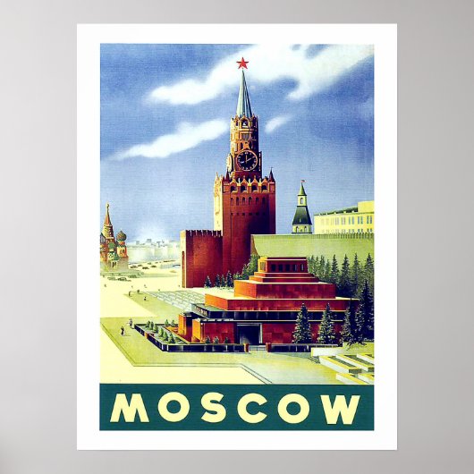 Moskou, rood plein, Rusland, , reisposter Poster (Voorkant)