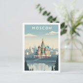 Moskou Rusland Beroemde Vintage Reisplaats Briefkaart (Staand voorkant)