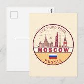 Moskou Rusland City Skyline Embleem Briefkaart (Voorkant / Achterkant)