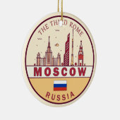 Moskou Rusland City Skyline Embleem Keramisch Ornament (Rechts)