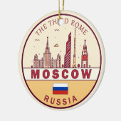 Moskou Rusland City Skyline Embleem Keramisch Ornament (Links)