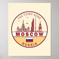 Moskou Rusland City Skyline Embleem