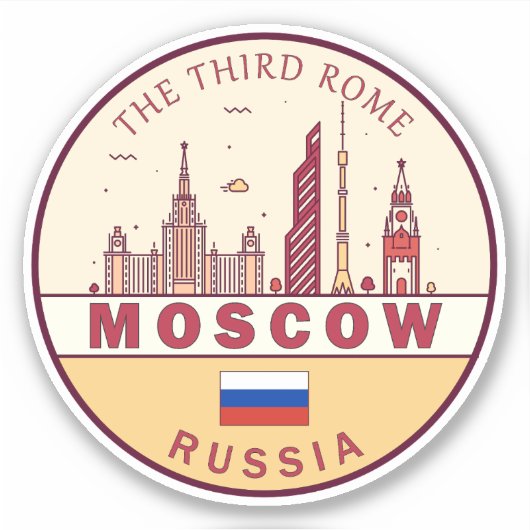 Moskou Rusland City Skyline Embleem Sticker (Voorkant)