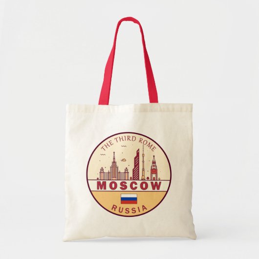 Moskou Rusland City Skyline Embleem Tote Bag (Voorkant)