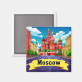 🧲 Moskou Rusland Explorer Aandenken Magneet (Voorkant / Achterkant)