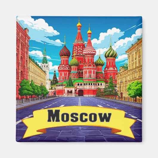 🧲 Moskou Rusland Explorer Aandenken Magneet (Voorkant)