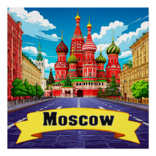 🧲 Moskou Rusland Explorer Aandenken Perfect Poster