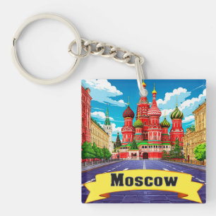 🧲 Moskou Rusland Explorer Aandenken Sleutelhanger