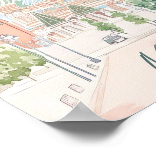 Moskou Rusland Gouache Schilderij Illustratie Reiz Poster (Hoek)