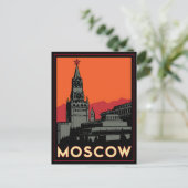 Moskou Rusland het Kremlin art deco retro reis Briefkaart (Staand voorkant)