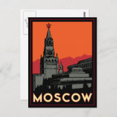 Moskou Rusland het Kremlin art deco retro reis Briefkaart (Voorkant / Achterkant)