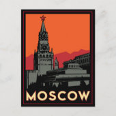 Moskou Rusland het Kremlin art deco retro reis Briefkaart (Voorkant)