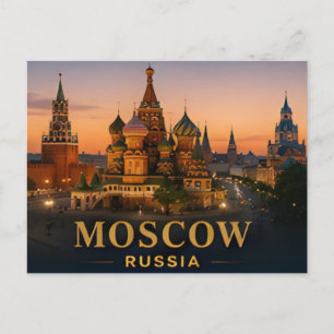 Moskou Rusland Iconische Stad Reisbestemming Briefkaart