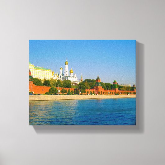 Moskou Rusland Kremlin Architecture Moskva River Canvas Afdruk (Voorkant)