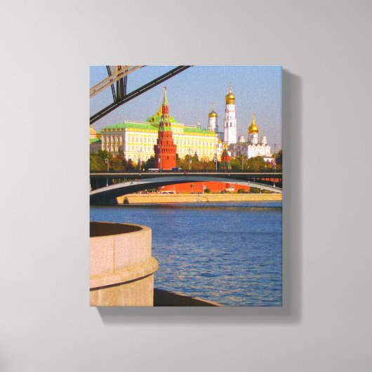 Moskou Rusland Kremlin Architecture Moskva River Canvas Afdruk (Voorkant)