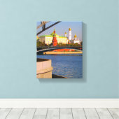Moskou Rusland Kremlin Architecture Moskva River Canvas Afdruk (Insitu (Houten vloer))