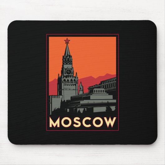 moskou rusland kremlin art deco retro muismat (Voorkant)