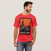 moskou rusland kremlin art deco retro t-shirt (Voorkant volledig)