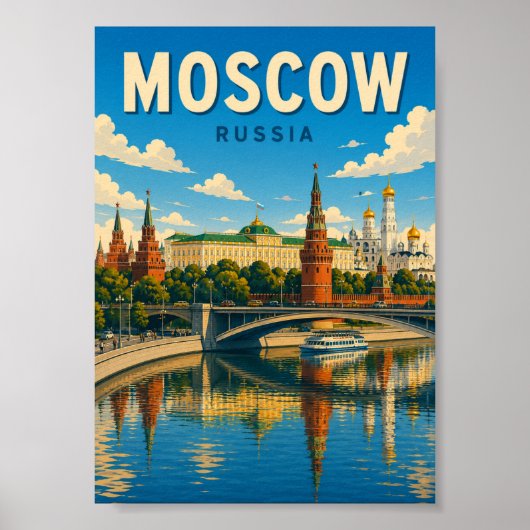 Moskou Rusland Kremlin Rode Plein Stadsgezicht Poster (Voorkant)