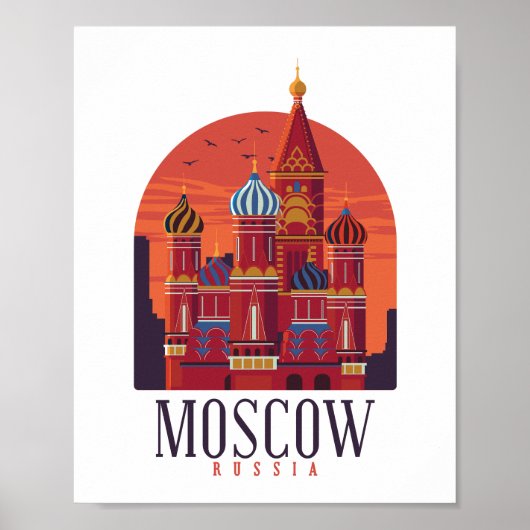 Moskou Rusland Kremlin Skyline Poster (Voorkant)