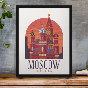 Moskou Rusland Kremlin Skyline Poster