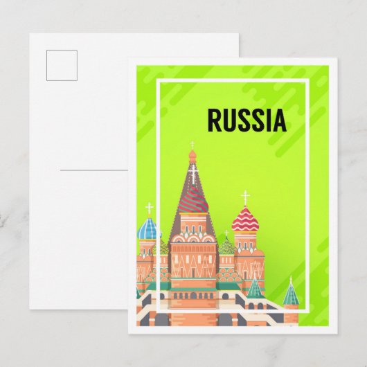 Moskou Rusland Kunst Reizen Illustratie Briefkaart (Voorkant / Achterkant)