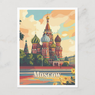 Moskou Rusland Kunstwerk Reizen Plaats illustratie Briefkaart