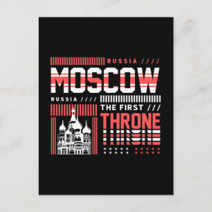 Moskou Rusland Landmark Typografie Reizen Briefkaart
