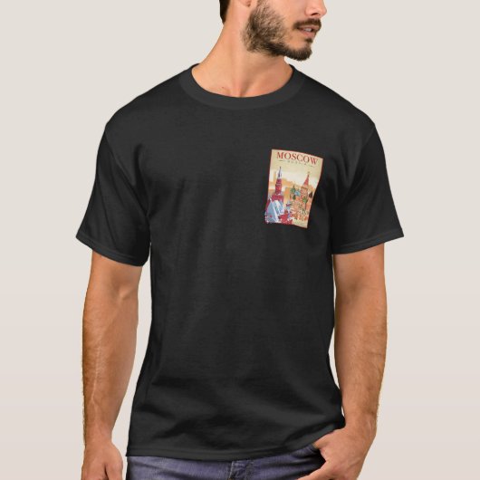Moskou Rusland Reisposter T-shirt (Voorkant)