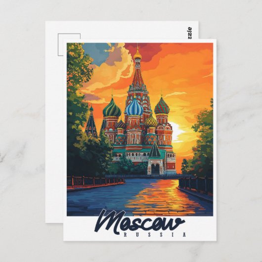  Moskou, Rusland Reizen Briefkaart (Voorkant / Achterkant)