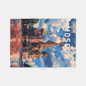 Moskou Rusland Reizen Kunst Vintage Fleece Deken (Voorkant (Horizontaal))