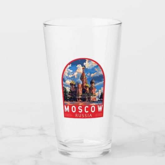 Moskou Rusland Reizen Kunst Vintage Glas (Voorkant)