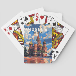 Moskou Rusland Reizen Kunst Vintage Pokerkaarten