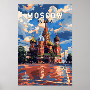 Moskou Rusland Reizen Kunst Vintage Poster