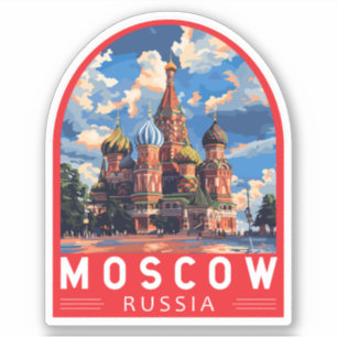 Moskou Rusland Reizen Kunst Vintage Sticker