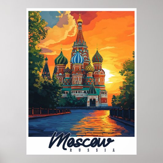  Moskou, Rusland Reizen Poster (Voorkant)