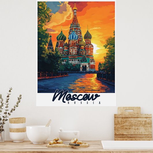 Moskou, Rusland Reizen Poster (Keuken)
