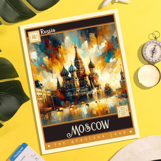 Moskou, Rusland |  schilderij Briefkaart