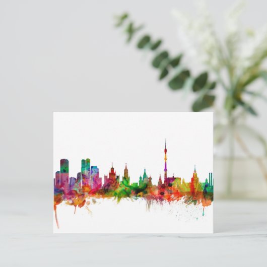 Moskou Rusland Skyline Briefkaart (Staand voorkant)