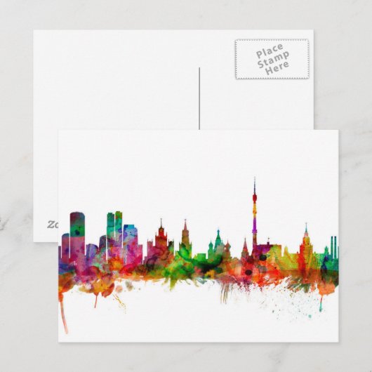 Moskou Rusland Skyline Briefkaart (Voorkant / Achterkant)