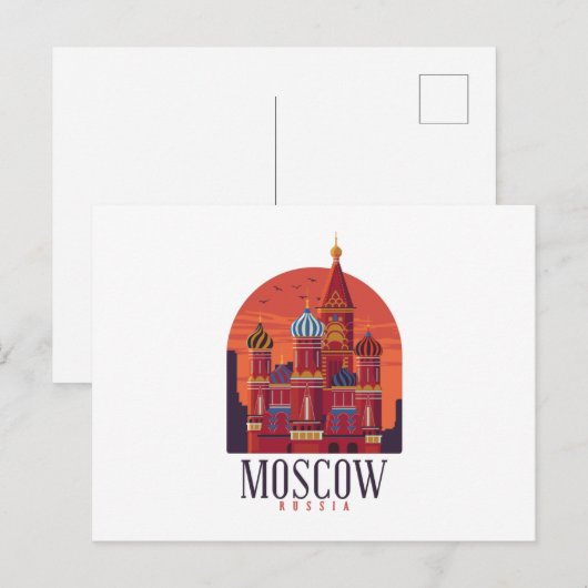 Moskou Rusland Skyline Briefkaart (Voorkant / Achterkant)